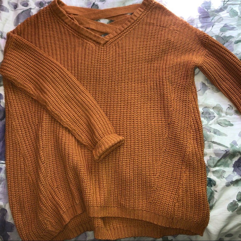Burn Orange Fall Knit Sweater